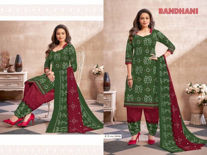 Ganesha Bandhani 5 Heavy Regular Wear Printed Cotton Dress Material Collection